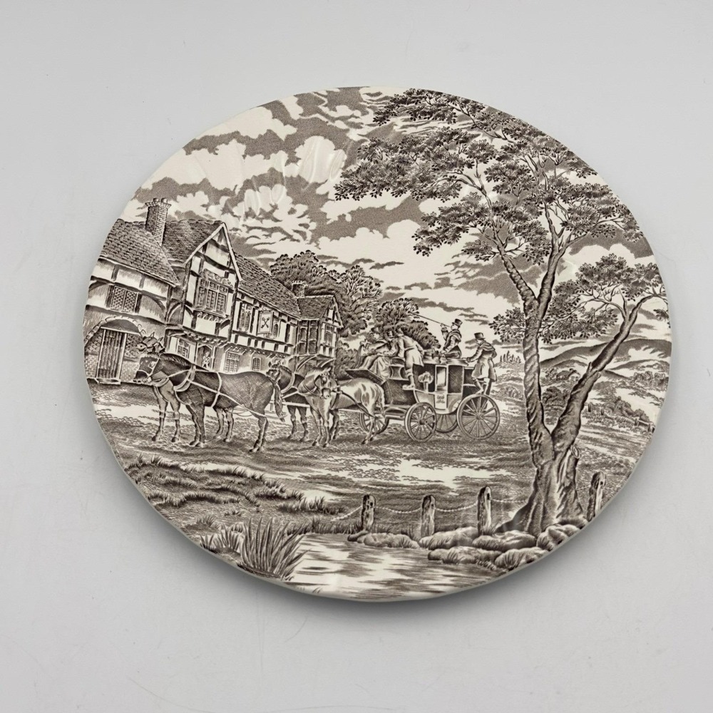 Myott Royal Mail Brown Transferware 10 Inch Dinner Plate Staffordshire England